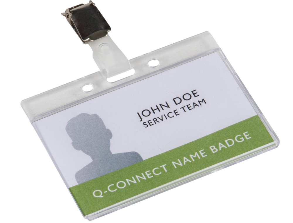 IDENTIFICADOR Q-CONNECT RIGIDO PLASTICO ACABAMENTO BRILHANTE COM MOLA KF14148 9X6,7 CM