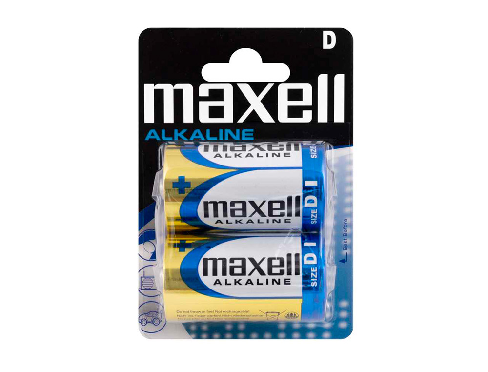PILHA MAXELL ALCALINA 1.5V TIPO D LR20 BLISTER DE 2 UNIDADES