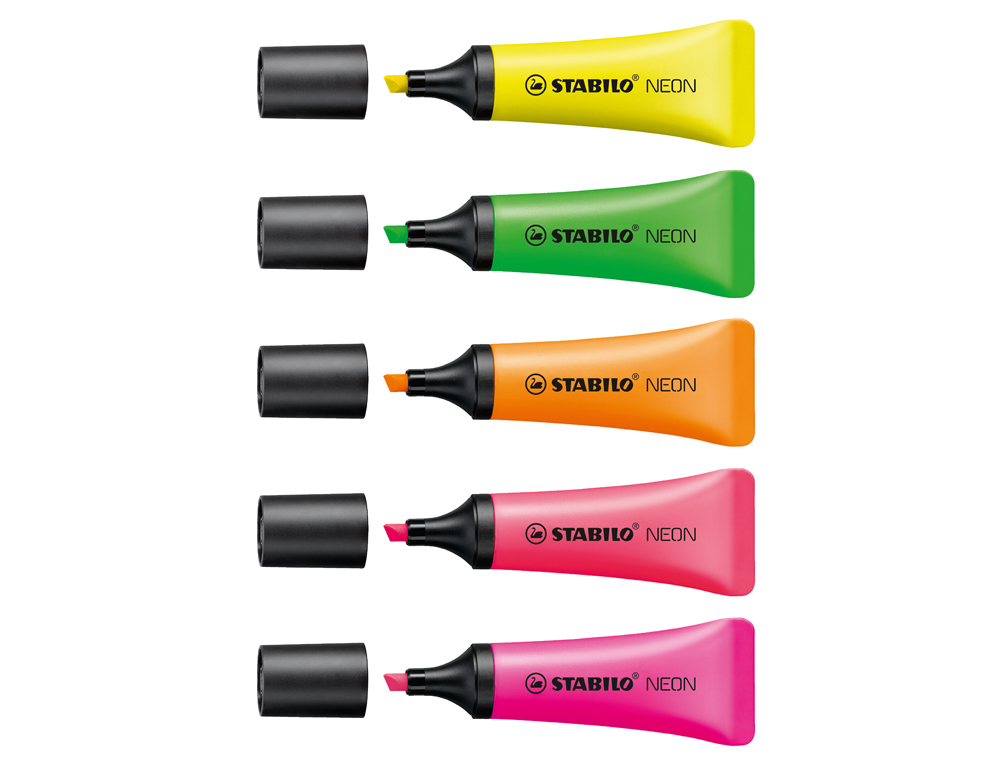 MARCADOR FLUORESCENTE STABILO 72 NEON EXPOSITOR DE 45 UNIDADES CORES SORTIDAS