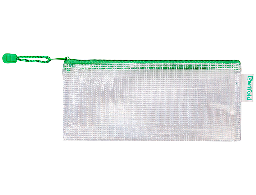 BOLSA MULTIUSOS TARIFOLD PVC 250X115 MM ABERTURA SUPERIOR COM FECHO PORTA ESFEROGRAFICA E CORREIA COR VERDE
