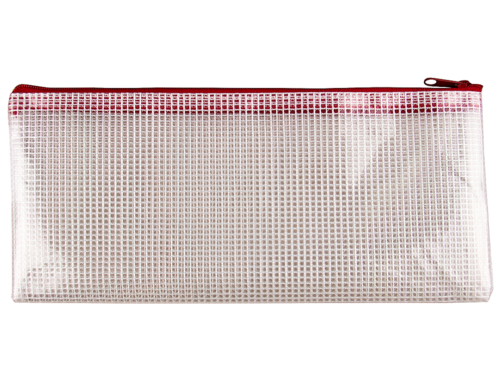 BOLSA MULTIUSOS Q-CONNECT CHEQUE 250X115 MM ABERTURA SUPERIOR COM FECHO VERMELHO