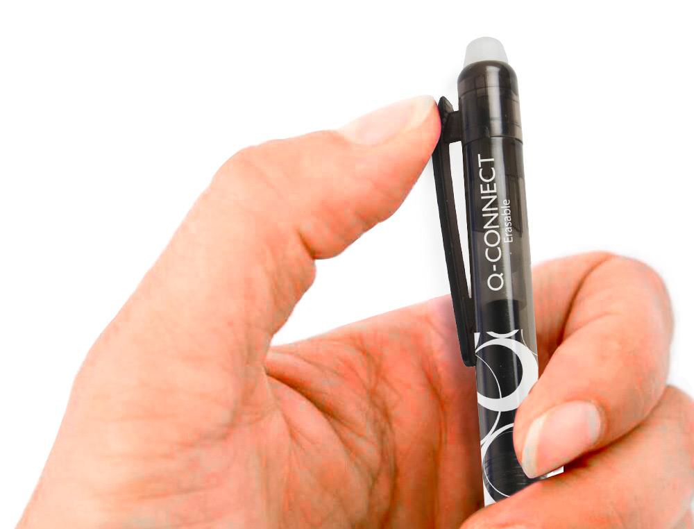 ESFEROGRAFICA Q-CONNECT RETRATIL APAGAVEL 0,7 MM COR PRETO