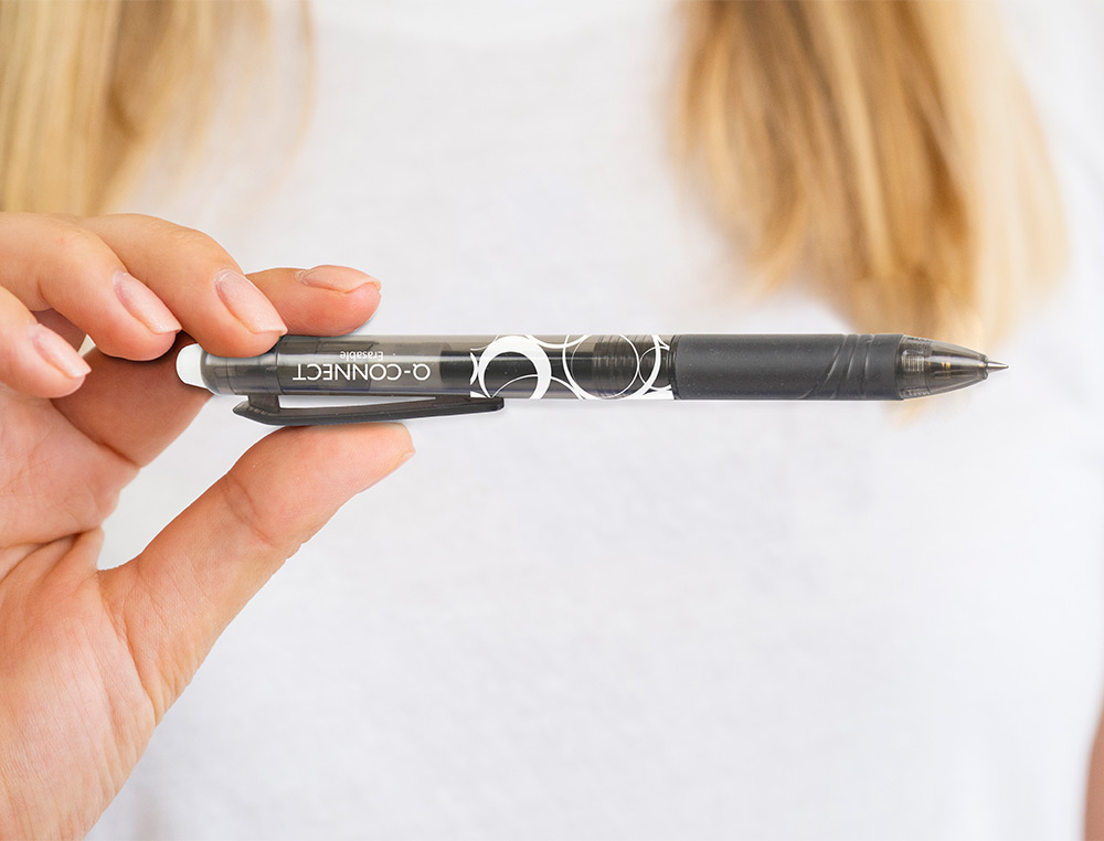 ESFEROGRAFICA Q-CONNECT RETRATIL APAGAVEL 0,7 MM COR PRETO