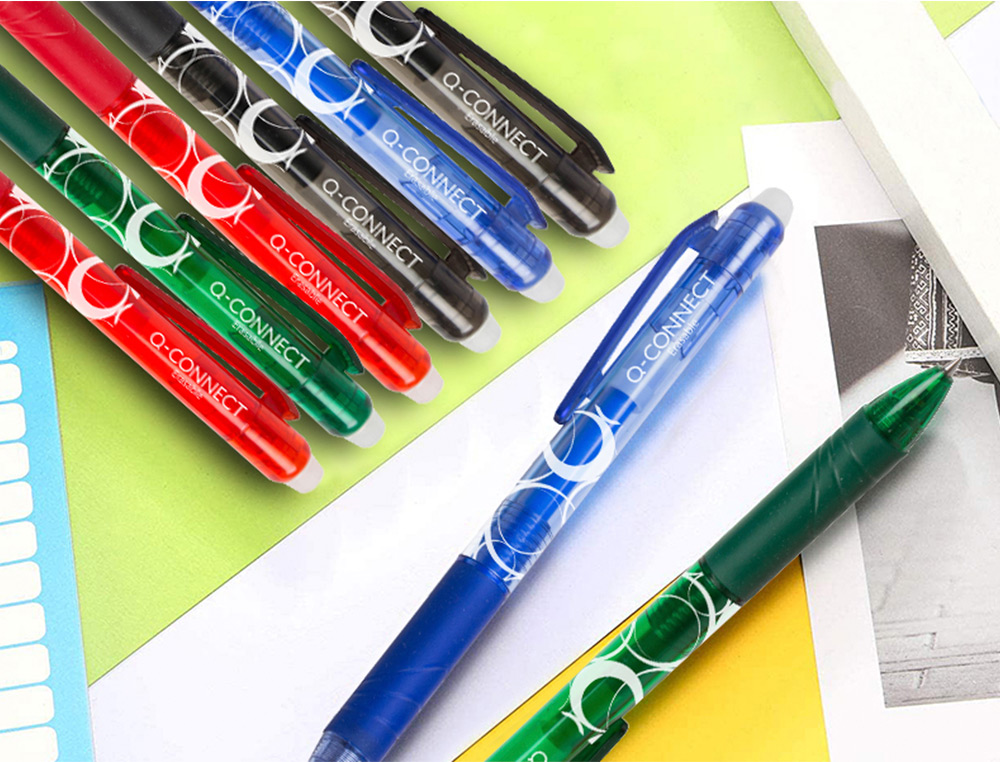ESFEROGRAFICA Q-CONNECT RETRATIL APAGAVEL 0,7 MM COR VERMELHO