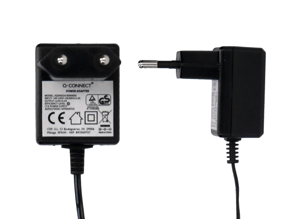ADAPTADOR DE CORRENTE Q-CONNECT PARA MODELOS XF36-XF37-XF38 E KF11213 100 100-240V 50/60HZ 0.2A