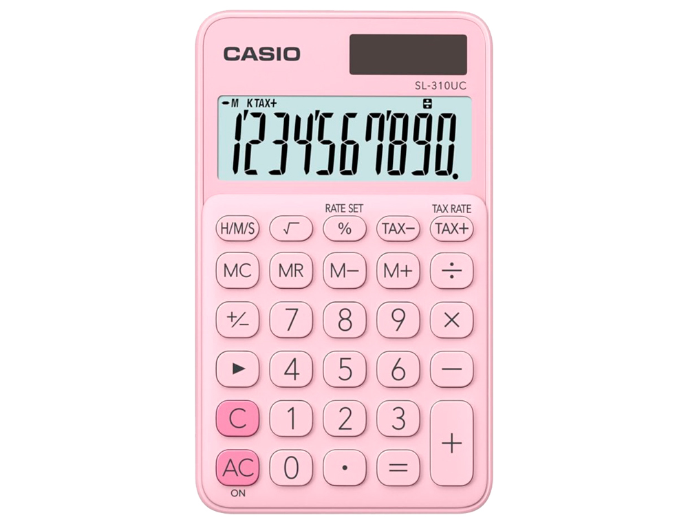 CALCULADORA CASIO SL-310UC-BU BOLSO 10 DIGITOS TAX +/- TECLA DUPLO ZERO COR AZUL