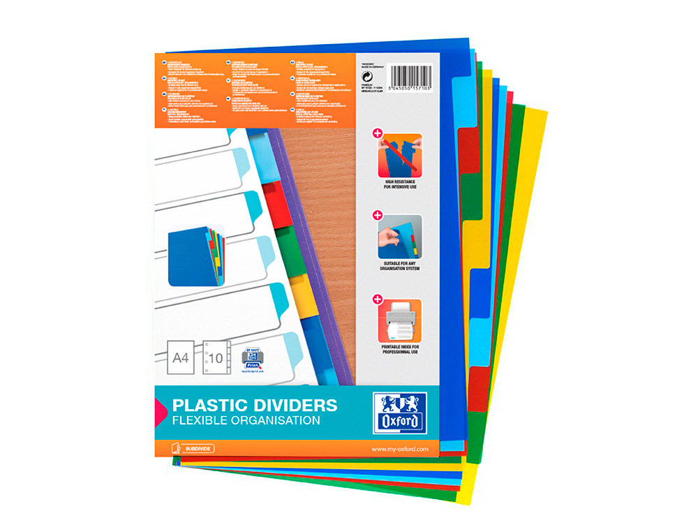 SEPARADOR ELBA PLASTICO 120 MC DIN A4 11 FUROS 10 POSICOES CORES SORTIDAS