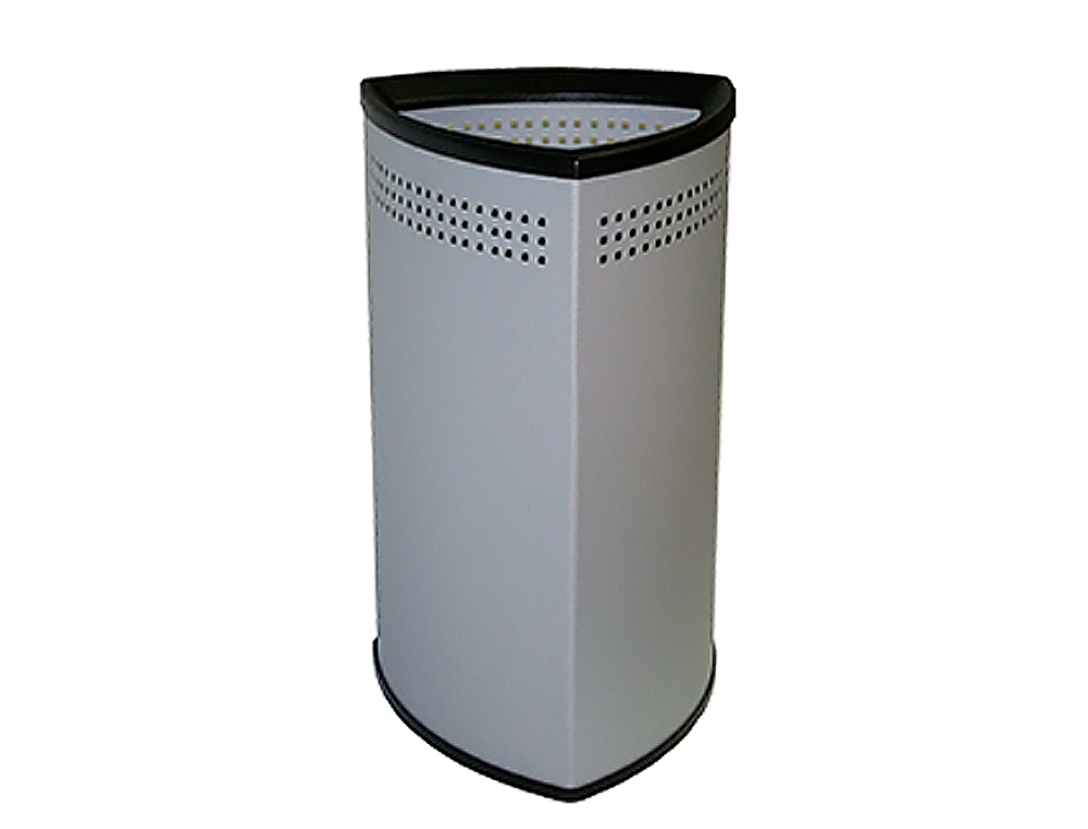 PORTA GUARDA CHUVAS METALICO SIE TRIANGULAR 50X30 CM CINZA ARO INFERIOR PVC PRETO