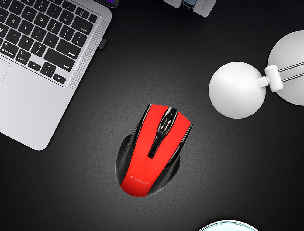 RATO Q-CONNECT OPTICO SEM FIOS 1000 DPI RECETOR USB 2,4 GHZ VERMELHO