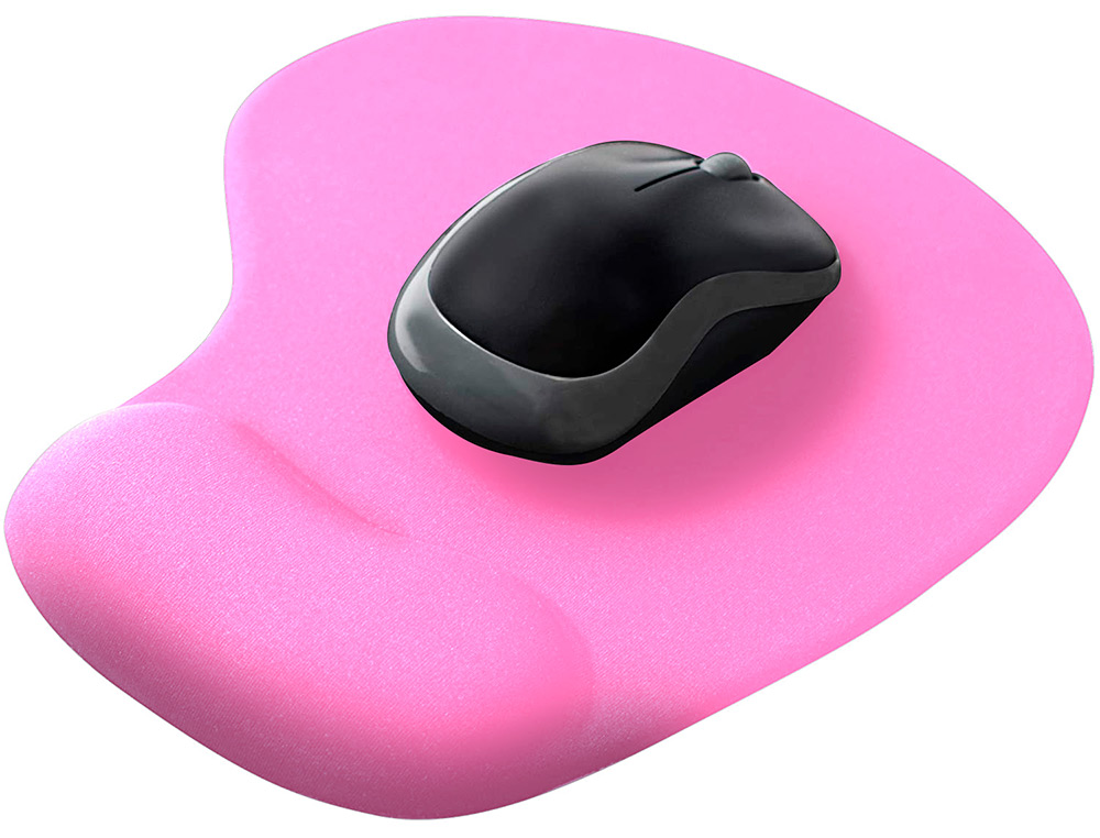 TAPETE PARA RATO Q-CONNECT COM APOIO DE PULSOS DE GEL COR ROSA