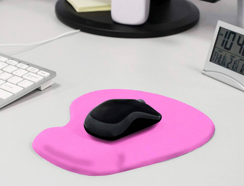 TAPETE PARA RATO Q-CONNECT COM APOIO DE PULSOS DE GEL COR ROSA
