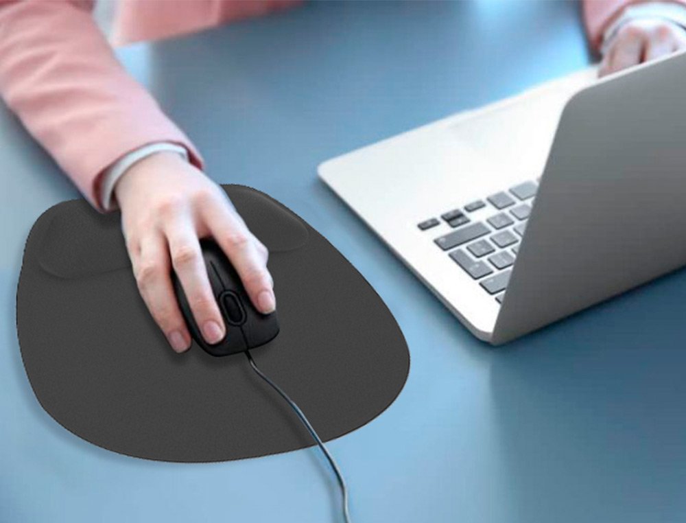 TAPETE PARA RATO Q-CONNECT COM APOIO DE PULSOS ERGONOMICA DE GEL COR PRETO