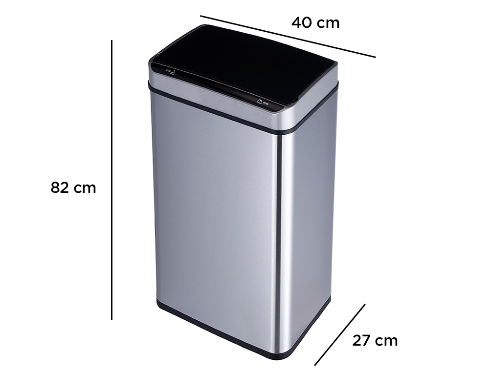 CESTO DE PAPEIS Q-CONNECT METALICO COM SENSOR AUTOMATICO CAPACIDADE 80 LITROS