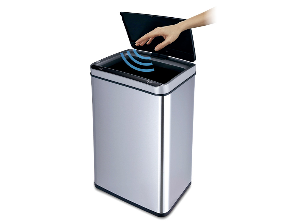 CESTO DE PAPEIS Q-CONNECT METALICO COM SENSOR AUTOMATICO CAPACIDADE 80 LITROS