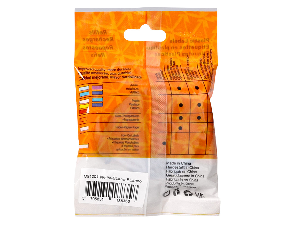 FITA Q-CONNECT 12MM X 4MT PRETA-BRANCA PEROLA PARA MAQUINA LETRATAG