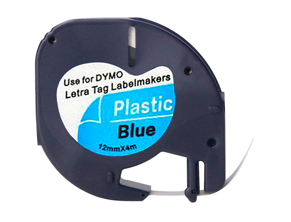 FITA Q-CONNECT 12MM X 4MT PRETA-ULTRA AZUL PARA MAQUINA LETRATAG
