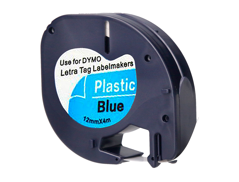 FITA Q-CONNECT 12MM X 4MT PRETA-ULTRA AZUL PARA MAQUINA LETRATAG