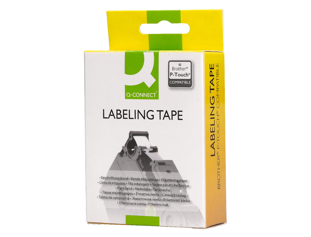 FITA Q-CONNECT TZE-241 BRANCA-PRETA 18MM COMPRIMENTO 8 MT