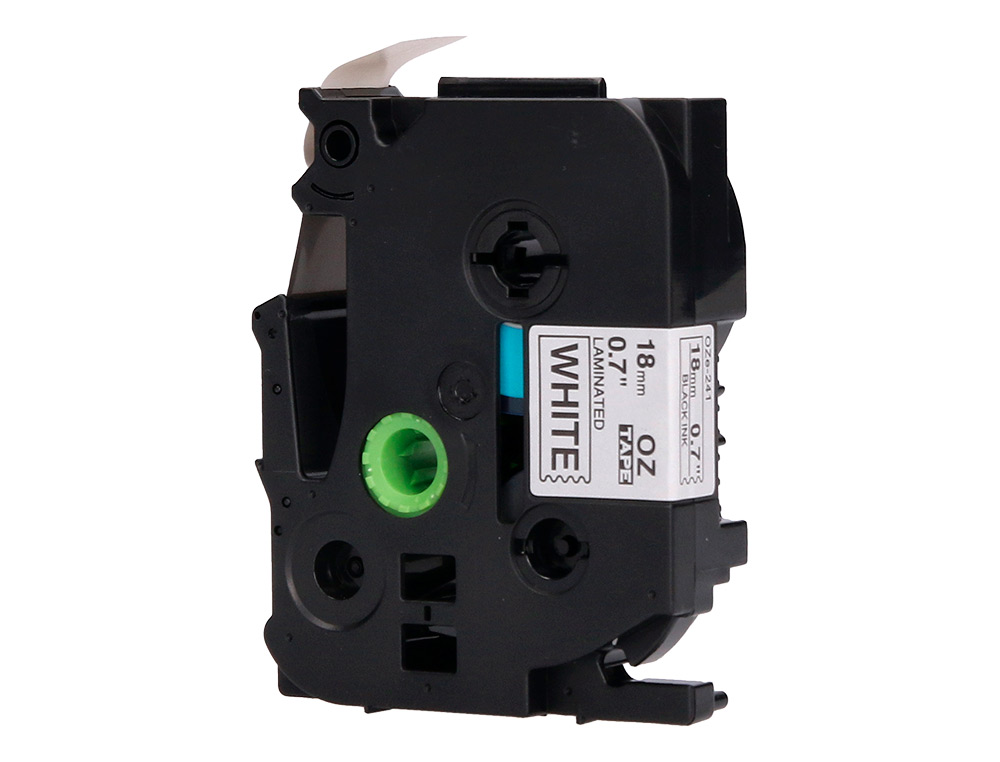 FITA Q-CONNECT TZE-241 BRANCA-PRETA 18MM COMPRIMENTO 8 MT