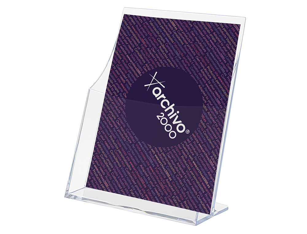 EXPOSITOR ARCHIVO 2000 PREMIUM PORTA FOLHETOS DIN A5 VERTICAL CRISTAL TRANSPARENTE 95X160X210MM