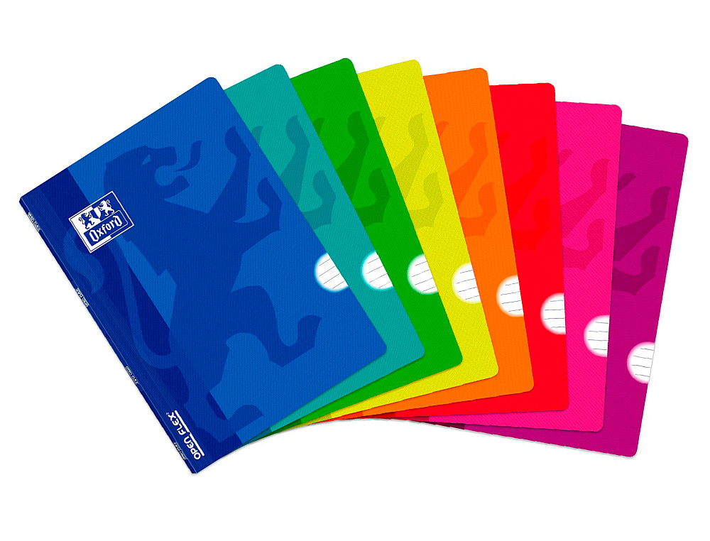 CADERNO AGRAFADO OXFORD OPENFLEX CAPA PLASTICO DIN A4 48 FOLHAS PAUTADO ASIGNATURA SOCIAL CORES SORTIDAS