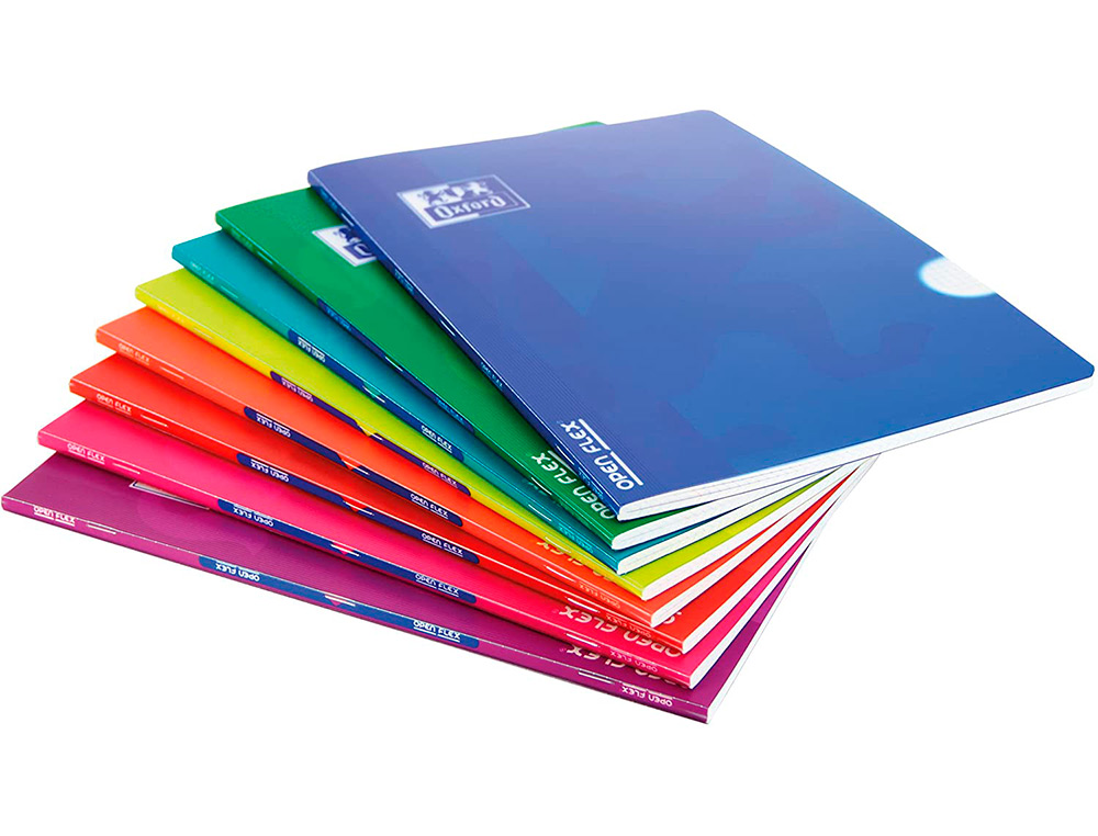 CADERNO AGRAFADO OXFORD OPENFLEX CAPA PLASTICO DIN A4 48 FOLHAS PAUTADO ASIGNATURA SOCIAL CORES SORTIDAS