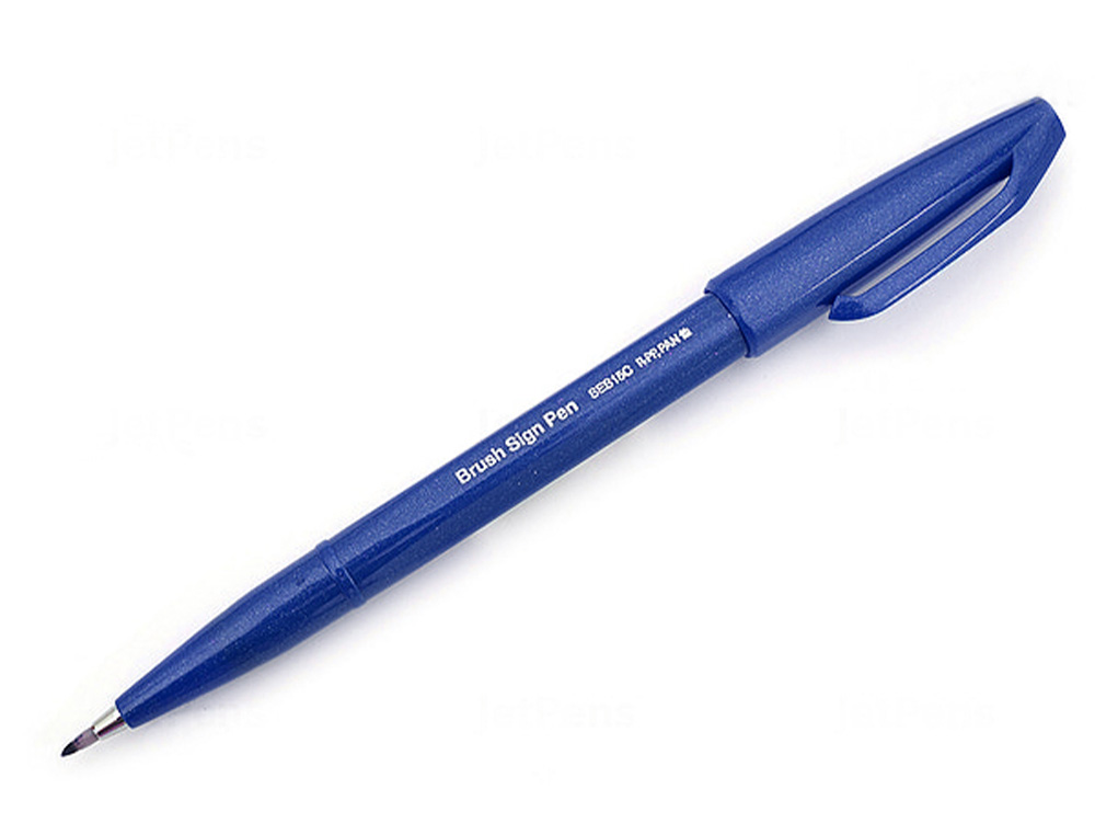 CANETA PINCEL PENTEL TOUCH PARA CALIGRAFIA COR AZUL ESCURO