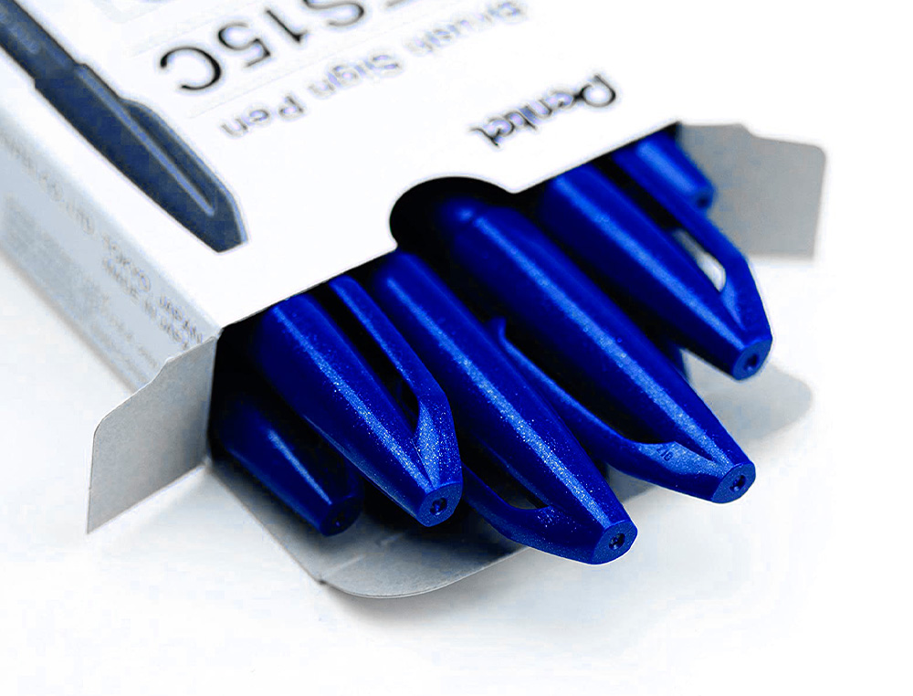 CANETA PINCEL PENTEL TOUCH PARA CALIGRAFIA COR AZUL ESCURO