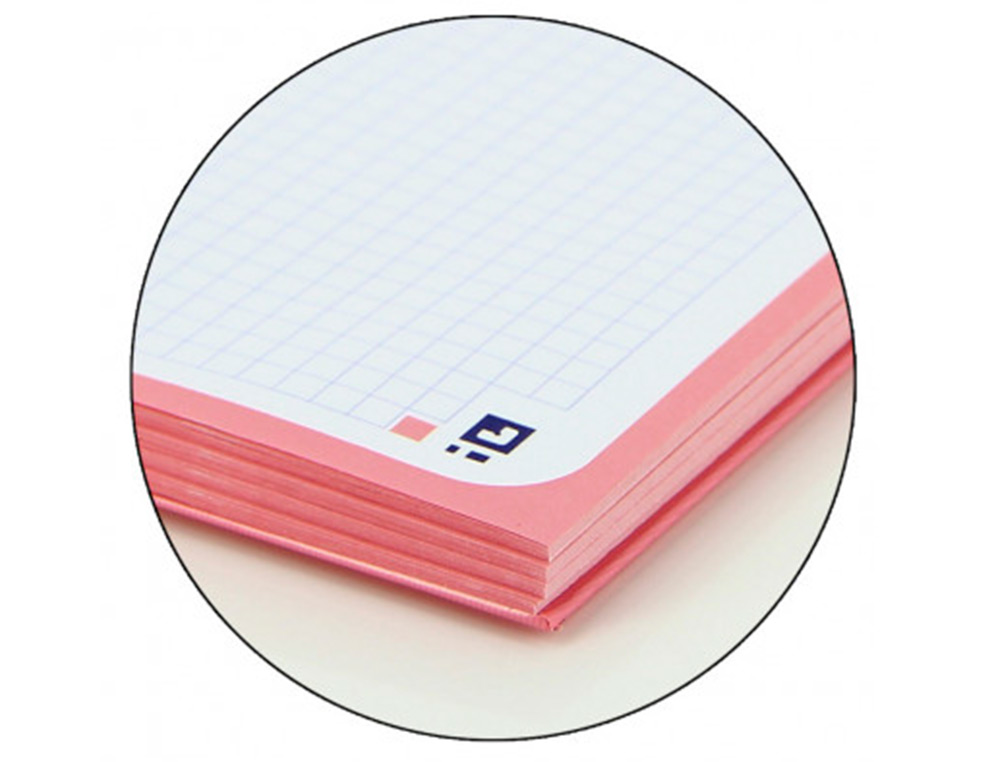 RECARGA COR 1 OXFORD DIN A4+ 80 FOLHAS 90 GR QUADRICULA 5 MM 4 FUROS COR ROSA CHICLET