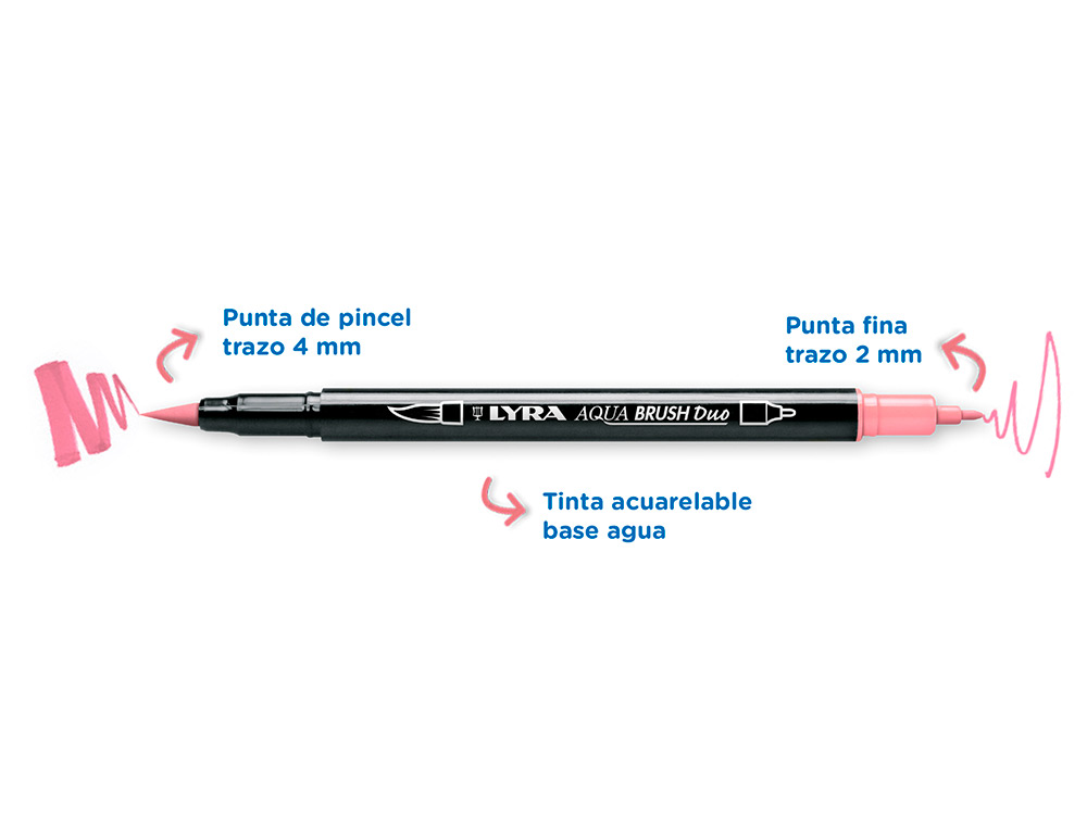 MARCADOR LYRA AQUA BRUSH AGUARELAVEL DUPLA PONTA E PINCEL TONS PELE BLISTER DE 6 UNIDADES SORTIDAS