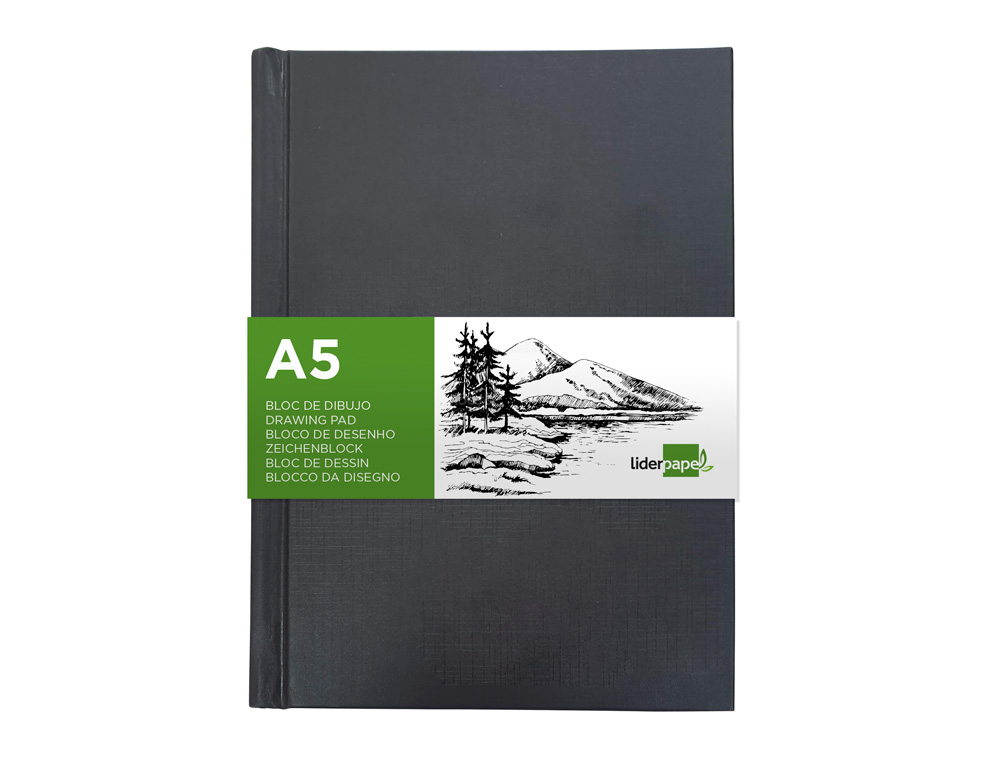 DIARIO GRAFICO ENCADERNADO LIDERPAPEL DIN A5 210X148 MM 100 FOLHAS 100 GR COR PRETA