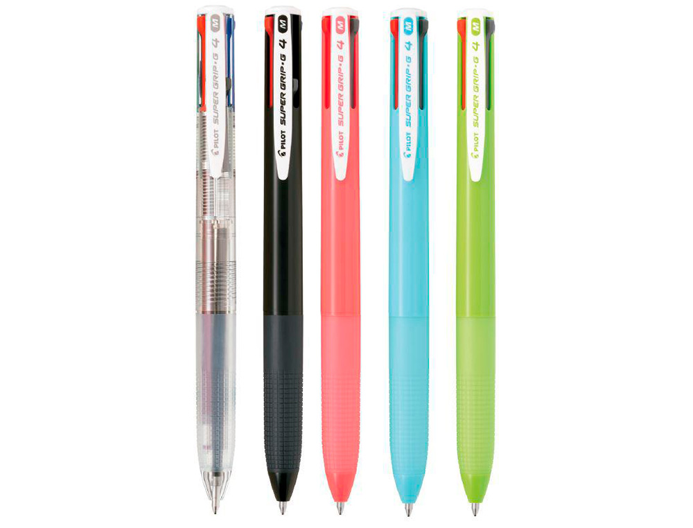 ESFEROGRAFICA PILOT SUPERGRIP G 4 CORES RETRATIL TINTA BASE DE OLEO CORPO COR AZUL CLARO