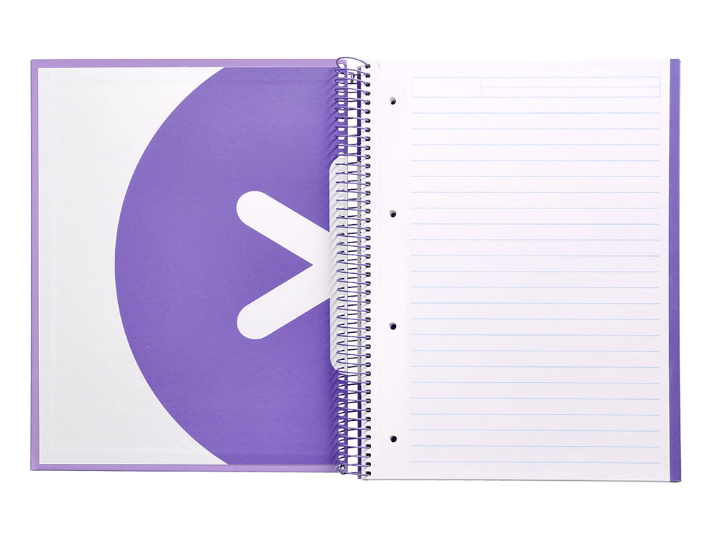 CADERNO ESPIRAL DIN A4 ANTARTIK CAPA FORRADA 120F 100 GR PAUTADO 5 BANDAS 4 FUROS COR LAVANDA