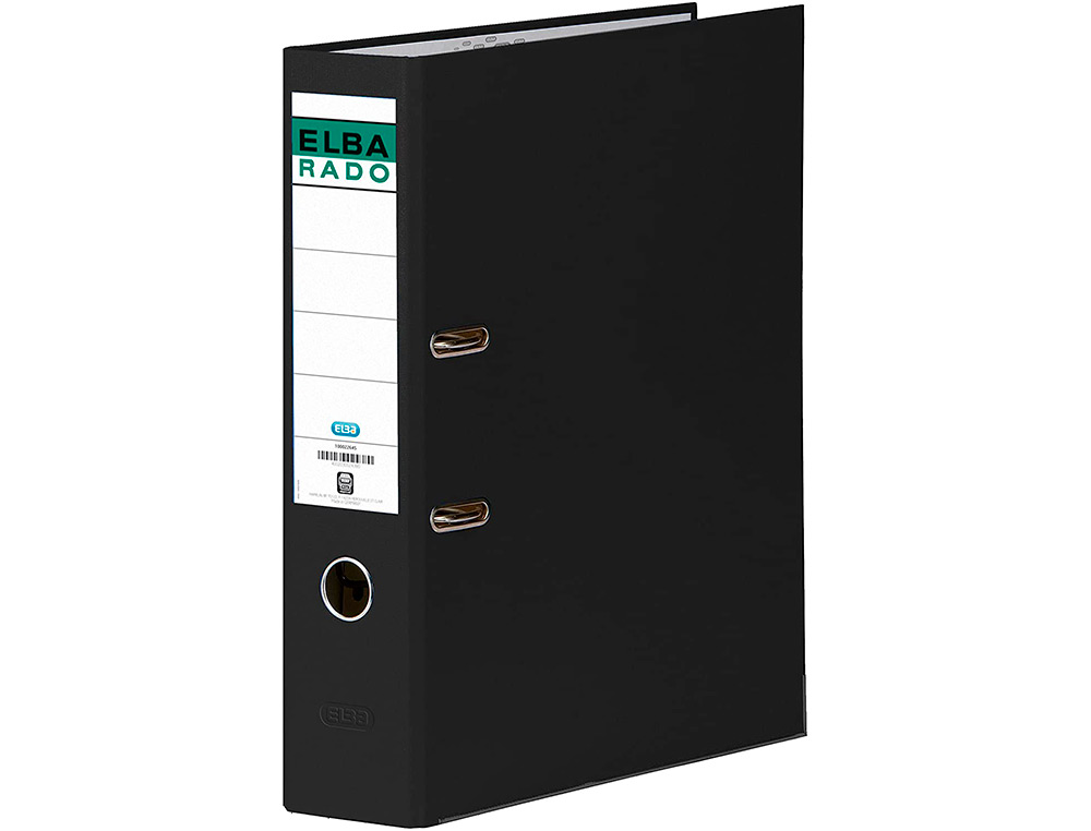 PASTA DE ARQUIVO DE ALAVANCA ELBA CHIC CARTAO FORRADO PVC COM RADO DIN A4 LOMBADA DE 80 MM PRETO