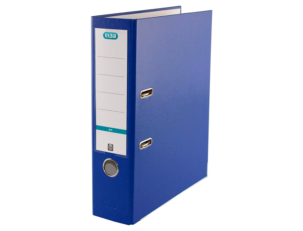 PASTA DE ARQUIVO DE ALAVANCA ELBA TOP CARTAO COMPACTO POLIPROPILENO COM RADO DIN A4 LOMBADA DE 80 MM AZUL