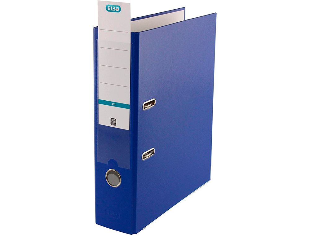 PASTA DE ARQUIVO DE ALAVANCA ELBA TOP CARTAO COMPACTO POLIPROPILENO COM RADO DIN A4 LOMBADA DE 80 MM AZUL