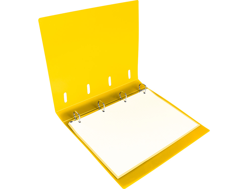 PASTA LIDERPAPEL COM RECARGA POLIPROPILENO DIN A4 4 ANEIS 25MM QUADRICULA 5MM AMARELO OPACO