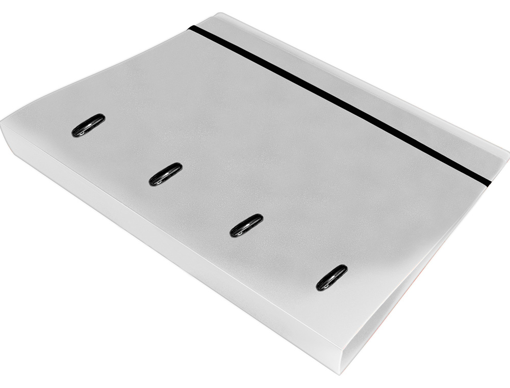 PASTA LIDERPAPEL COM RECARGA POLIPROPILENO DIN A4 4 ANEIS 40MM QUADRICULA 5MM TRANSPARENTE