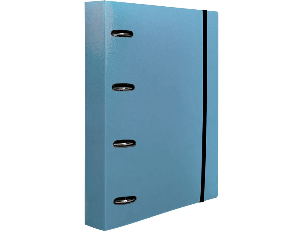 PASTA LIDERPAPEL COM RECARGA POLIPROPILENO DIN A4 4 ANEIS 40MM QUADRICULA 5MM CELESTE OPACO