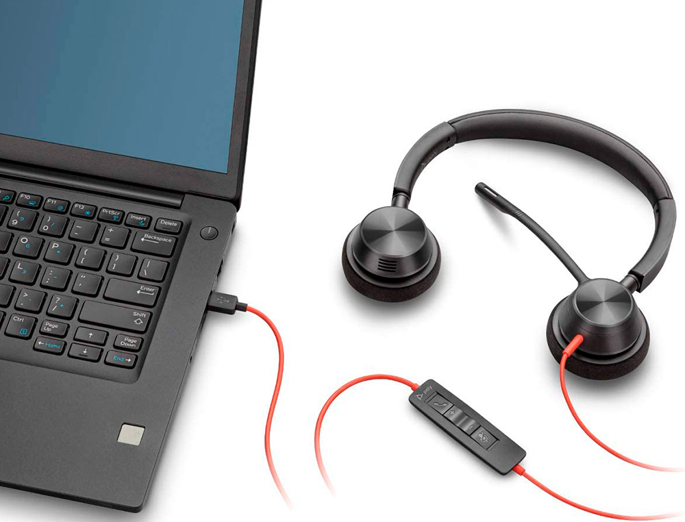 AURICULAR PLANTRONICS BLACKWIRE 3320 DIADEMA BINAURAL CABO USB-A
