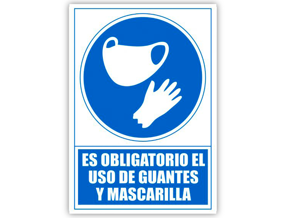 PICTOGRAMA ARCHIVO 2000 OBRIGATORIO O USO DE LUVAS E MASCARA PVC COR AZUL 210X297 MM