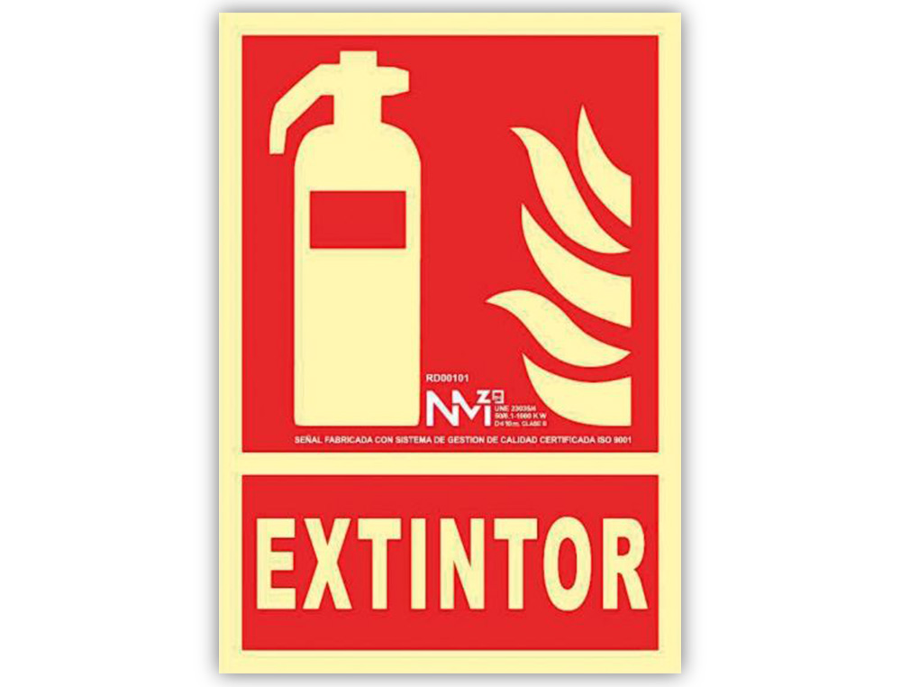 PICTOGRAMA ARCHIVO 2000 EXTINTOR PVC VERMELHO LUMINISCENTE 210X300 MM