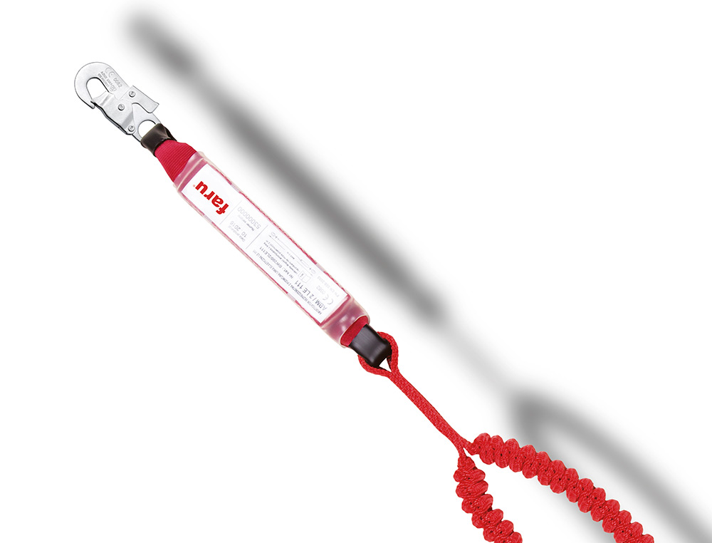 ANTI-QUEDA ELASTICO FARU COM ABSORVEDOR DE ENERGIA DUPLA CORDA MOSQUETAO DUPLO GANCHO DE ACO 50 MM