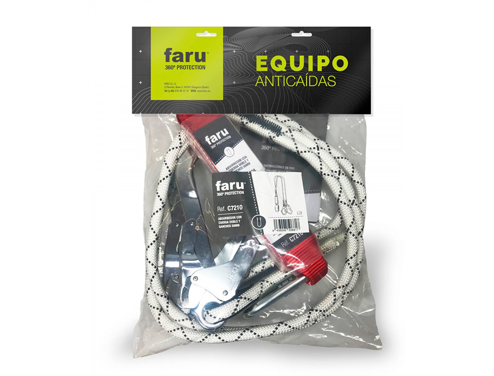 DISPOSITIVO ANTI-QUEDA CORDA FARU COM GANCHO 50 MM