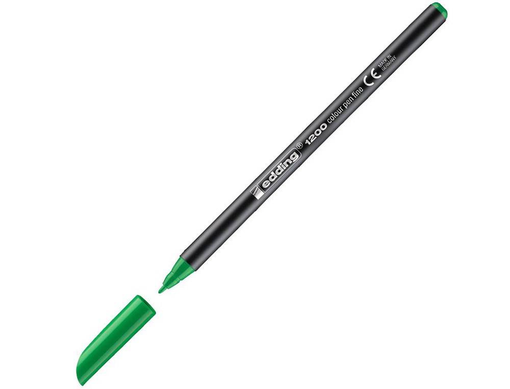 MARCADOR EDDING 1200 PONTA DE FIBRA REDONDA TRACO 1 MM N.4 VERDE BLISTER DE 2 UNIDADES
