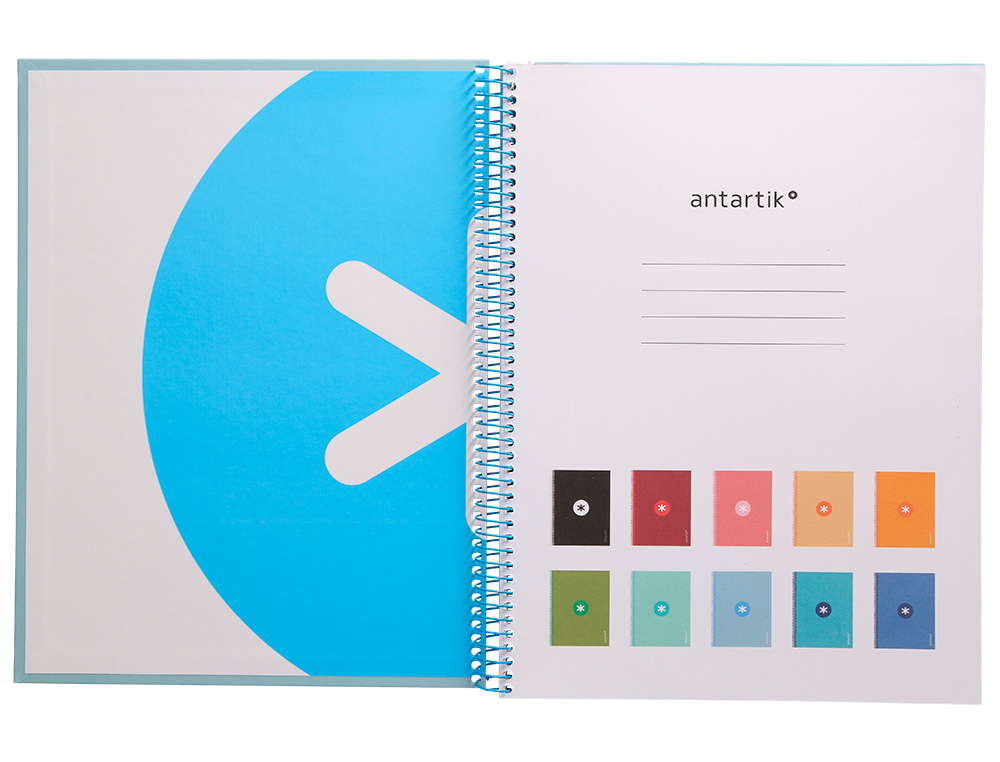 CADERNO ESPIRAL A4 MICRO ANTARTIK CAPA FORRADA 80F 90 GR QUADRICULA 5MM 1 BANDA 4 FUROS COR CELESTE