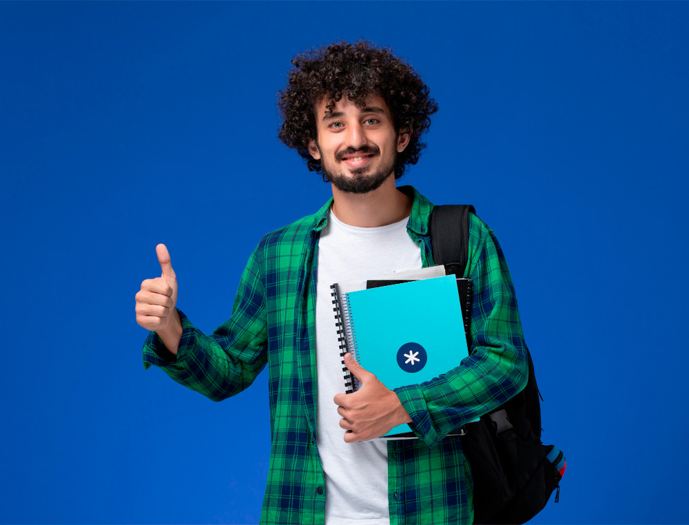 CADERNO ESPIRAL A4 MICRO ANTARTIK CAPA FORRADA 80F 90 GR QUADRICULA 5MM 1 BANDA 4 FUROS COR TURQUESA