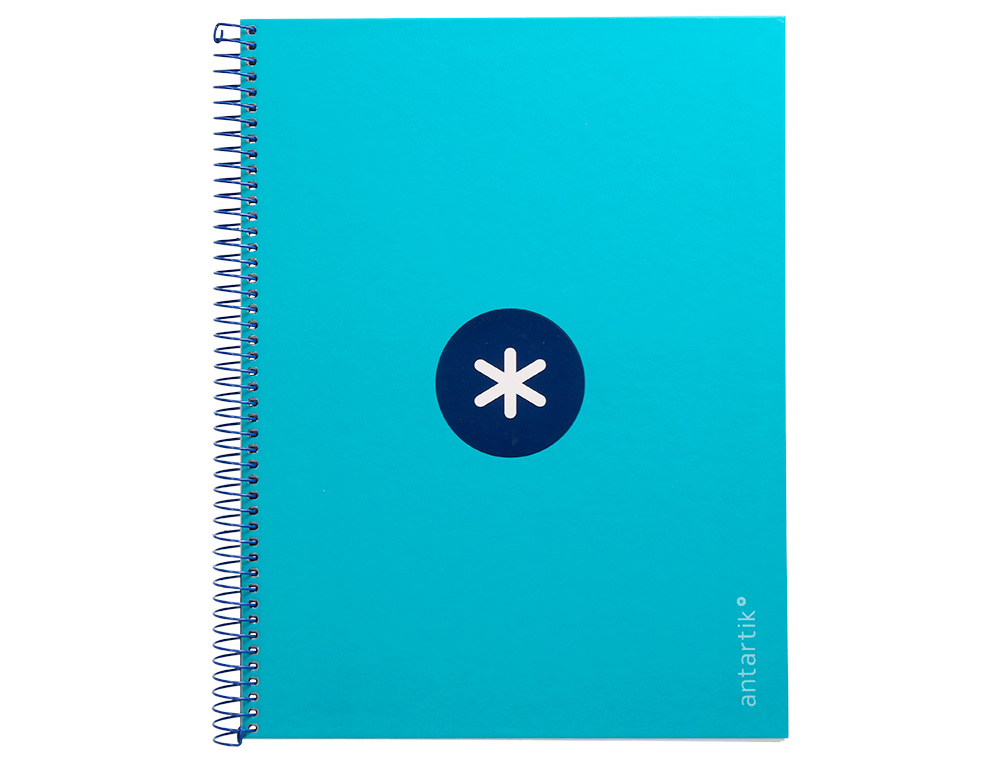 CADERNO ESPIRAL A4 MICRO ANTARTIK CAPA FORRADA 80F 90 GR QUADRICULA 5MM 1 BANDA 4 FUROS COR TURQUESA
