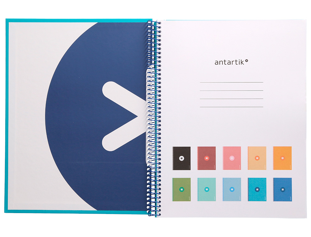 CADERNO ESPIRAL A4 MICRO ANTARTIK CAPA FORRADA 80F 90 GR QUADRICULA 5MM 1 BANDA 4 FUROS COR TURQUESA