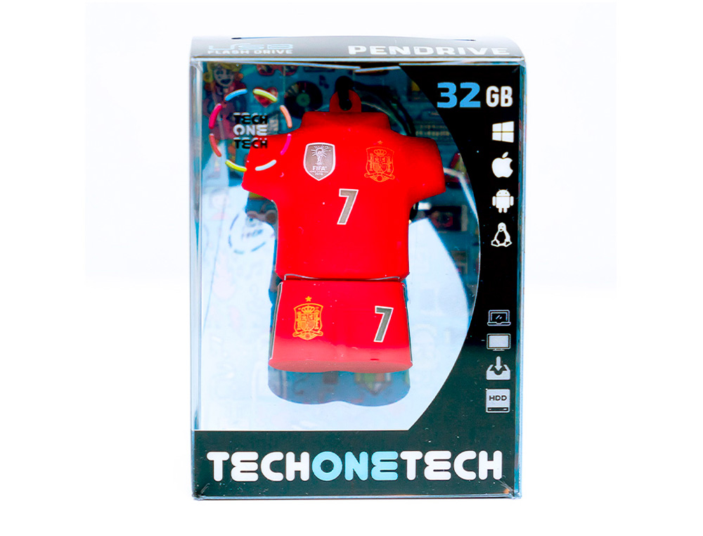 PEN DRIVE USB TECH ONE TECH SELECAO FUTEBOL ESPANHA MUNDIAL BRASIL 32 GB